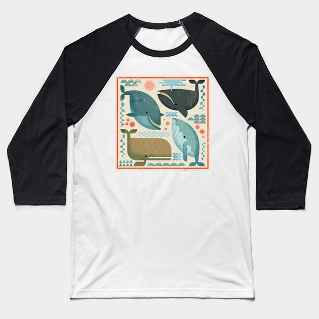 Whales! Baseball T-Shirt by Gareth Lucas